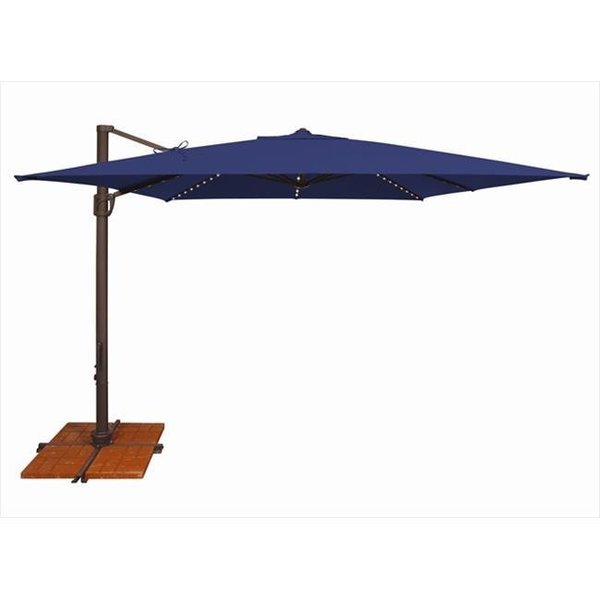 Simplyshade SimplyShade 10 ft. Bali Pro Square Rotating Cantilever Umbrella with Lights  Sky Blue SSAD45SL-10SQ00-D2406